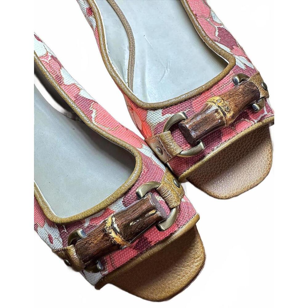 Talbots Floral Bamboo Canvas Ballet Flats
